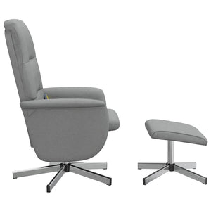 Massagesessel mit Hocker, Hellgrau