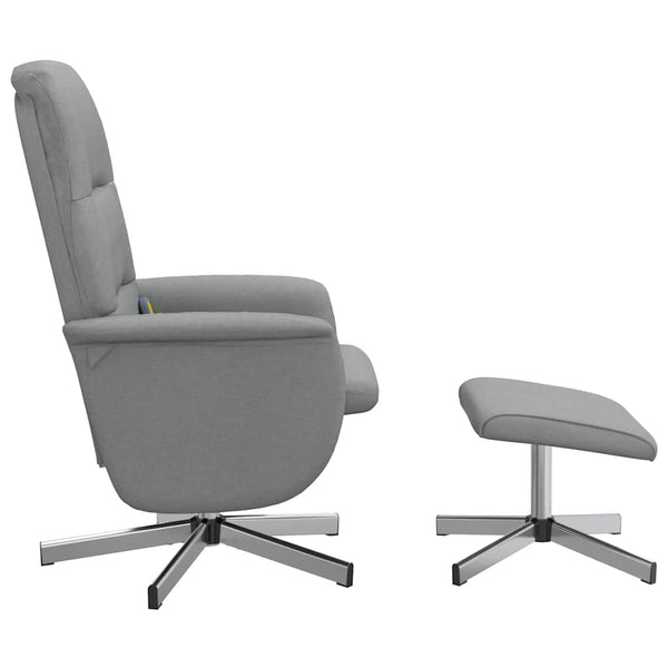 Massagesessel mit Hocker, Hellgrau