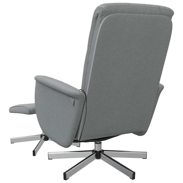 Massagesessel mit Hocker, Hellgrau