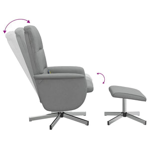 Massagesessel mit Hocker, Hellgrau
