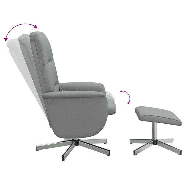 Massagesessel mit Hocker, Hellgrau