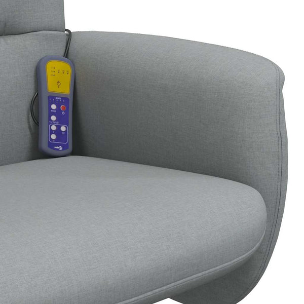 Massagesessel mit Hocker, Hellgrau