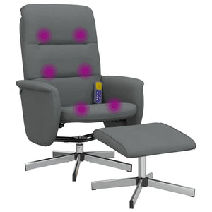 Massagesessel mit Hocker Dunkelgrau