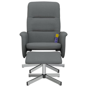 Massagesessel mit Hocker Dunkelgrau