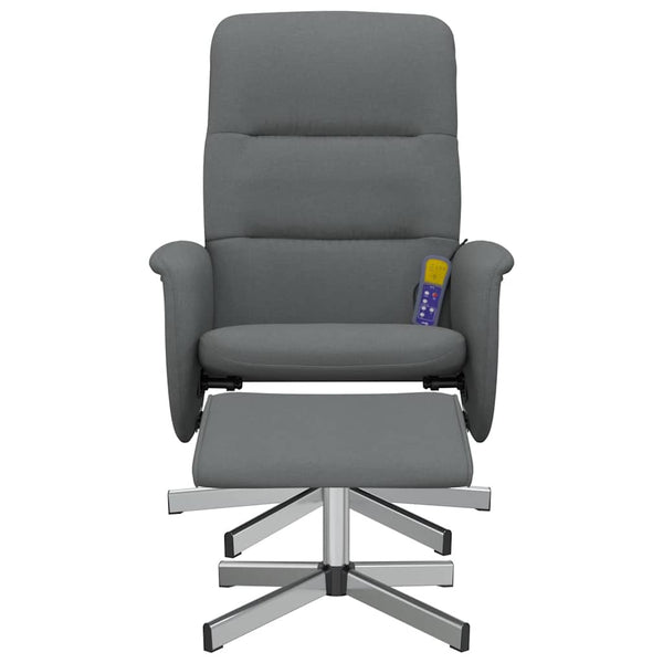 Massagesessel mit Hocker Dunkelgrau
