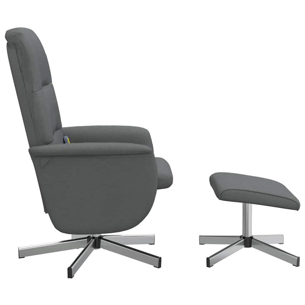 Massagesessel mit Hocker Dunkelgrau