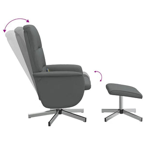 Massagesessel mit Hocker Dunkelgrau