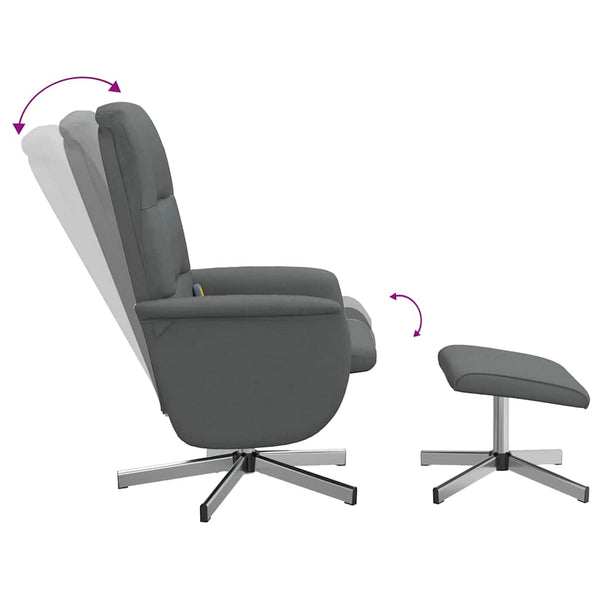 Massagesessel mit Hocker Dunkelgrau