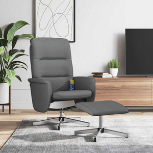 Massagesessel mit Hocker Dunkelgrau