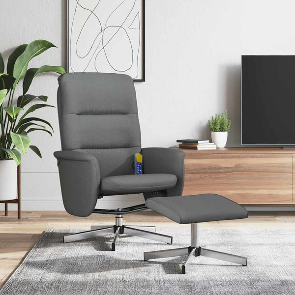 Massagesessel mit Hocker Dunkelgrau