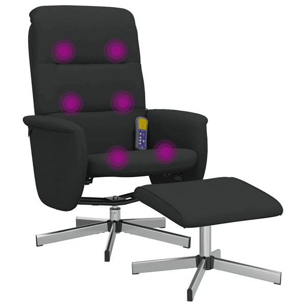 Massagesessel mit Hocker, Schwarz