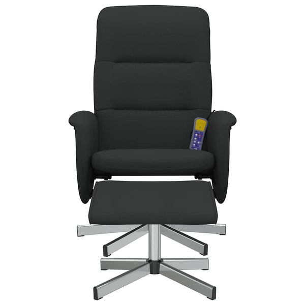 Massagesessel mit Hocker, Schwarz