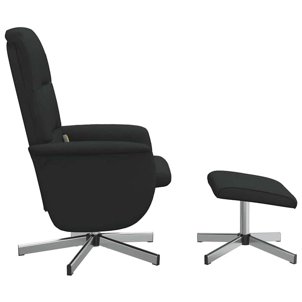 Massagesessel mit Hocker, Schwarz