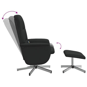Massagesessel mit Hocker, Schwarz
