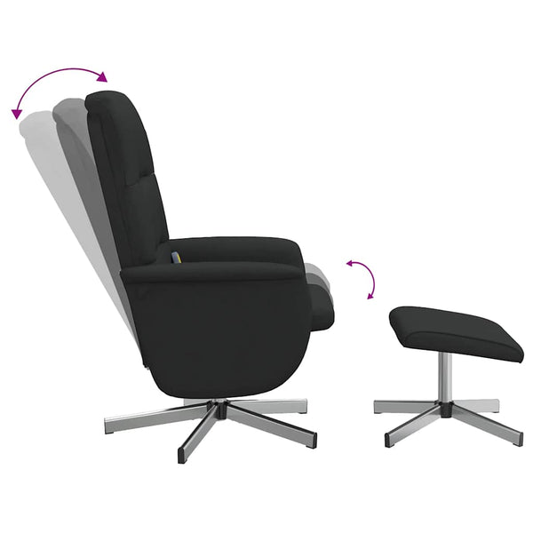 Massagesessel mit Hocker, Schwarz