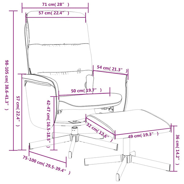 Massagesessel mit Hocker, Schwarz