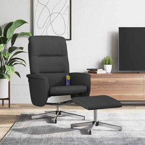 Massagesessel mit Hocker, Schwarz