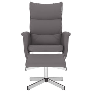 Relaxsessel Grau mit Hocker Kunstleder