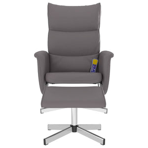 Massagesessel mit Hocker Grau Kunstleder