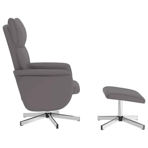 Massagesessel mit Hocker Grau Kunstleder