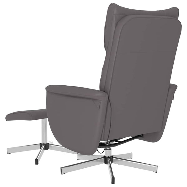 Massagesessel mit Hocker Grau Kunstleder