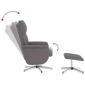 Massagesessel mit Hocker Grau Kunstleder