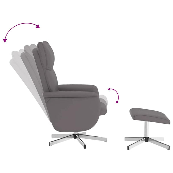 Massagesessel mit Hocker Grau Kunstleder