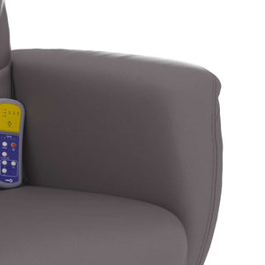 Massagesessel mit Hocker Grau Kunstleder