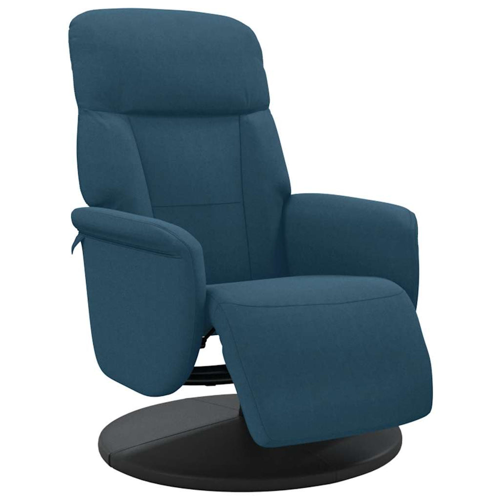 Blauer Samt Relaxsessel mit Fußteil