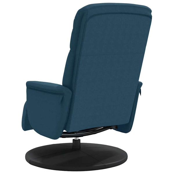 Blauer Samt Relaxsessel mit Fußteil