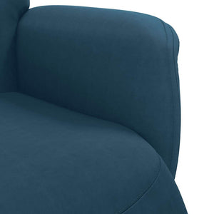 Blauer Samt Relaxsessel mit Fußteil