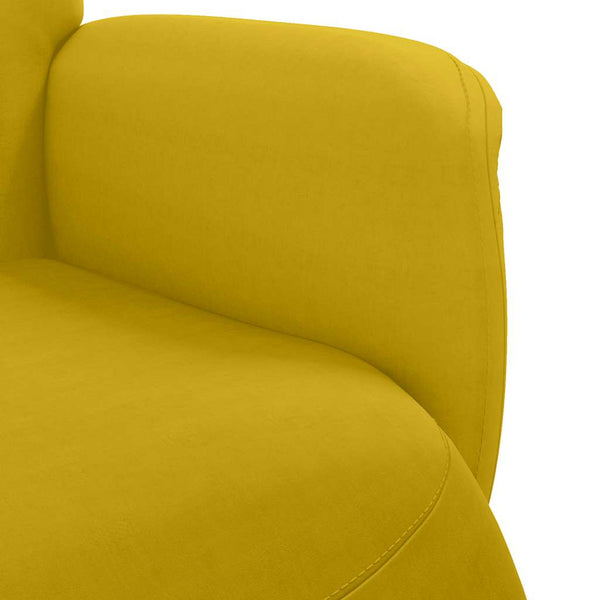 Gelber Relaxsessel mit Fußteil Samt