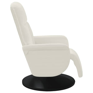 Relaxsessel Creme Samt mit Fußteil