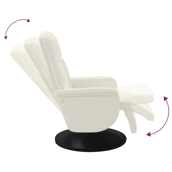 Relaxsessel Creme Samt mit Fußteil