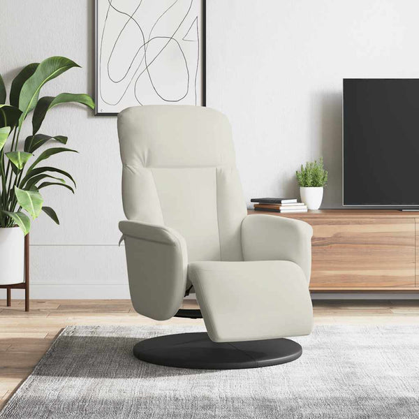 Relaxsessel Creme Samt mit Fußteil