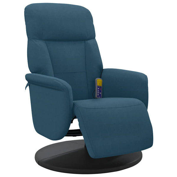 Massagesessel Blau Samt mit Fußteil