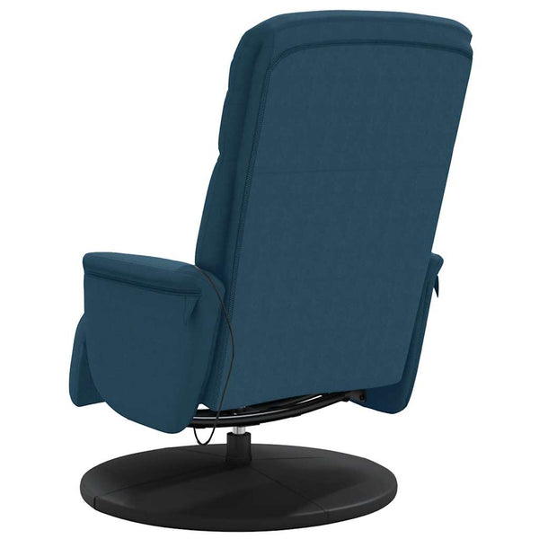 Massagesessel Blau Samt mit Fußteil