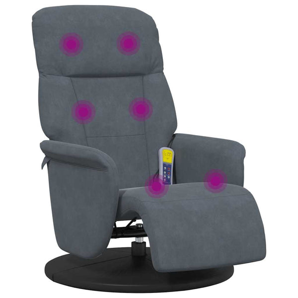 Massagesessel Dunkelgrau mit Fußteil