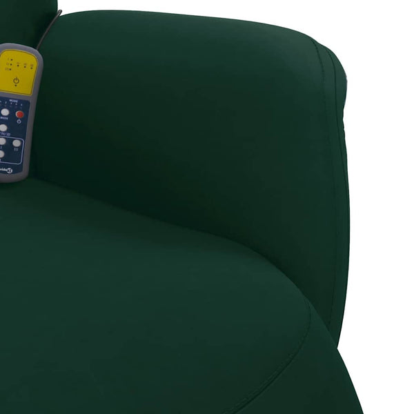 Massagesessel Dunkelgrün Samt mit Fußteil