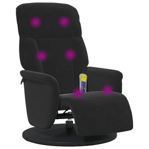 Massagesessel Schwarz Samt mit Fußteil