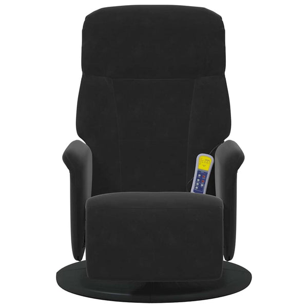 Massagesessel Schwarz Samt mit Fußteil