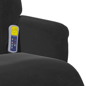 Massagesessel Schwarz Samt mit Fußteil