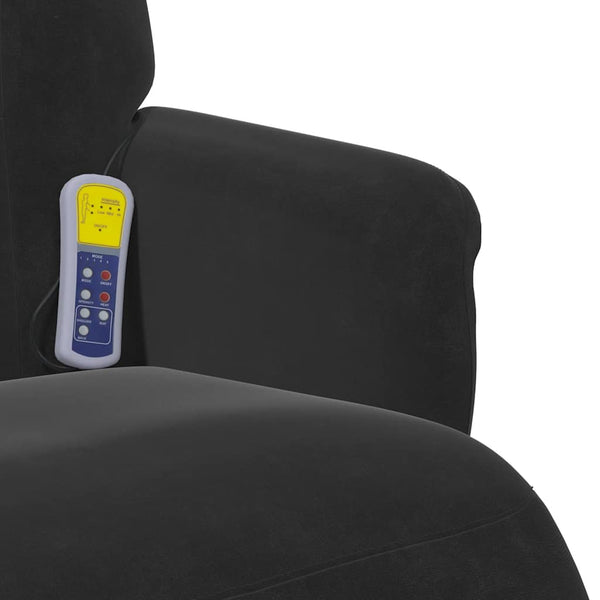 Massagesessel Schwarz Samt mit Fußteil