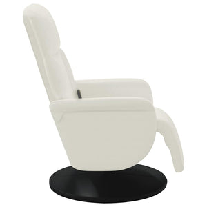 Fauteuil de massage avec repose-pieds Crème Velours vidaXL