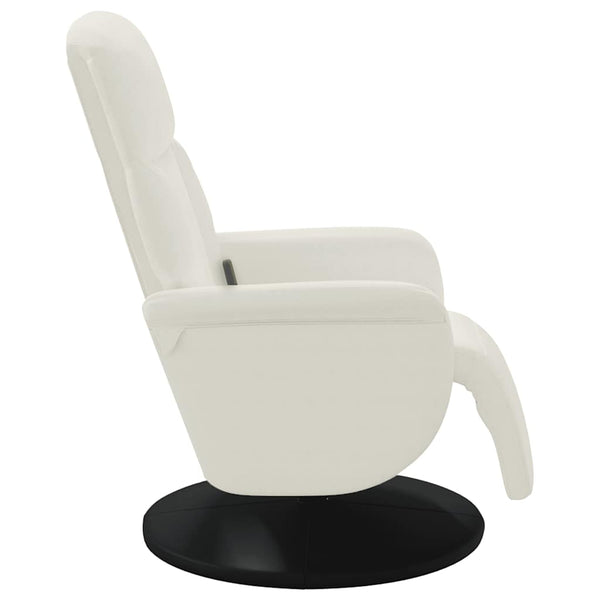 Fauteuil de massage avec repose-pieds Crème Velours vidaXL