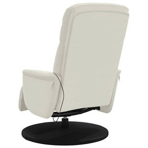 Fauteuil de massage avec repose-pieds Crème Velours vidaXL