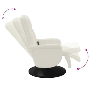 Fauteuil de massage avec repose-pieds Crème Velours vidaXL