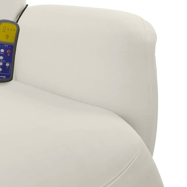 Fauteuil de massage avec repose-pieds Crème Velours vidaXL