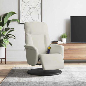 Fauteuil de massage avec repose-pieds Crème Velours vidaXL