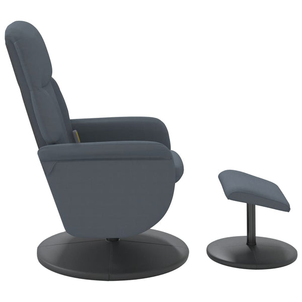 Massagesessel mit Hocker Dunkelgrau Samt